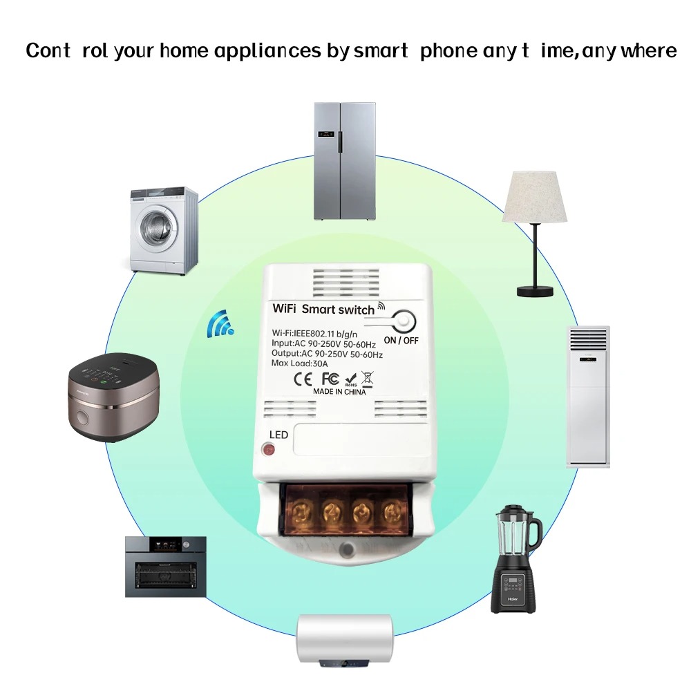 وحدة تتابع ذكية WiFi Tuya 30A حتى 6600W - الصورة 6